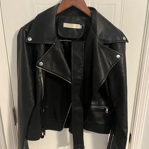 Pleather Jacket with Belt